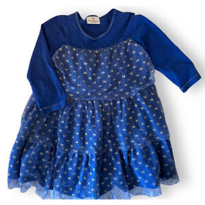 Hanna Andersson Blue Stars Tulle Dress Girls Ballet Size 100 4
